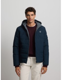 Abrigo tecnico reversible capucha gris marino