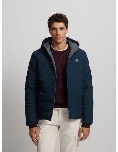 Abrigo tecnico reversible capucha gris marino