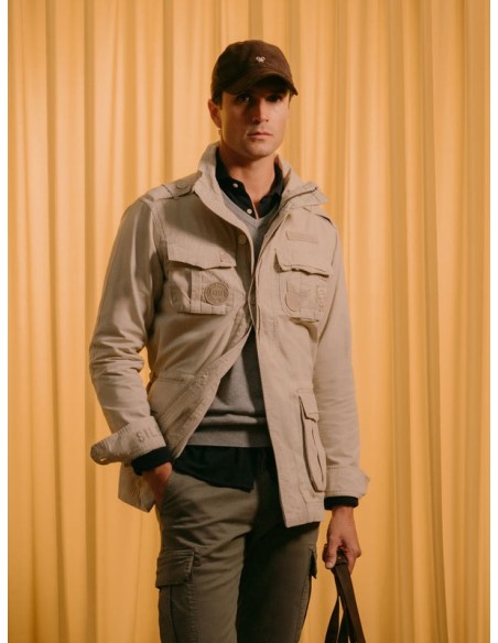 Chaqueta militar parches dye Beige