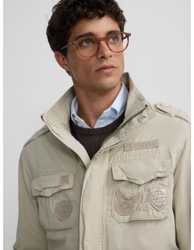 Chaqueta militar parches dye Beige