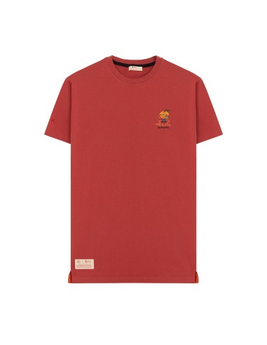 CAMISETA ESTAMPADO PECHO NARANJITO ROJO DELAVÉ