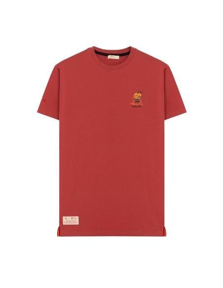CAMISETA ESTAMPADO PECHO NARANJITO ROJO DELAVÉ