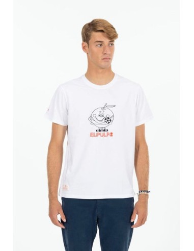 CAMISETA ESTAMPADO SILUETA NARANJITO BLANCO PURO