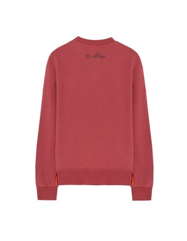 SUDADERA ESTAMPADO SILUETA CONTRASTE NARANJITO ROJO DELAVÉ