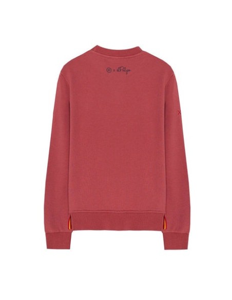 SUDADERA ESTAMPADO SILUETA CONTRASTE NARANJITO ROJO DELAVÉ