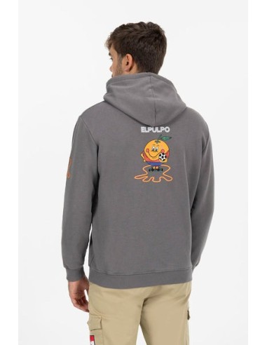 SUDADERA CAPUCHA ESTAMPADO TRIPLE LOGO NARANJITO CARBÓN