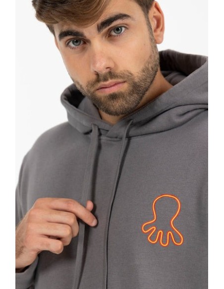 SUDADERA CAPUCHA ESTAMPADO TRIPLE LOGO NARANJITO CARBÓN