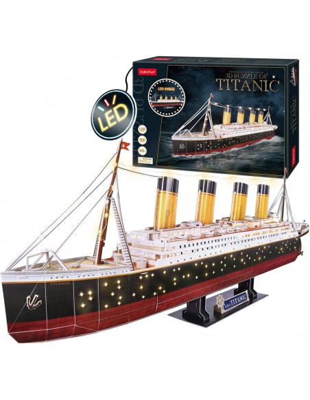Maqueta Puzzle 3D Titanic con LEDs