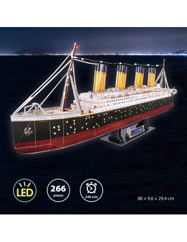Maqueta Puzzle 3D Titanic con LEDs